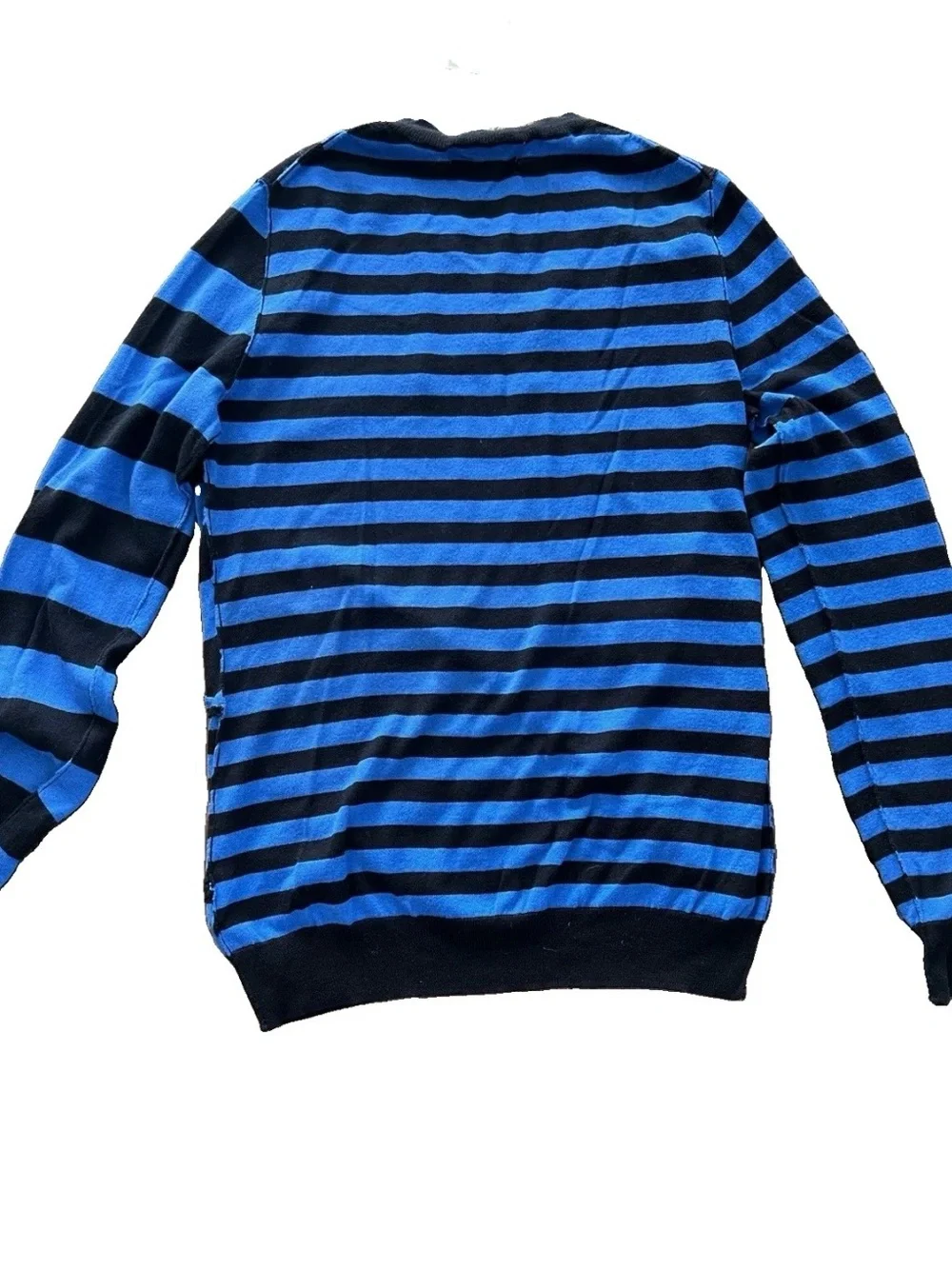 NWT Michael Kors Women’s Blue and Black Striped Crewneck  Lightweight Sweater M